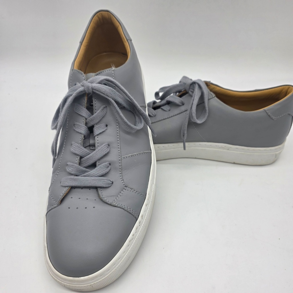 GREATS Shoes Mens Size 11.5 Gray Leather Casual Lace Up Sneakers Portugal